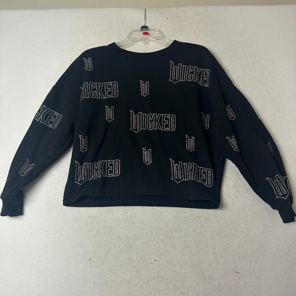 Wicked Universal City Studios Rhinestone Sweatshirt Black‎ Womens Medium M 8-10